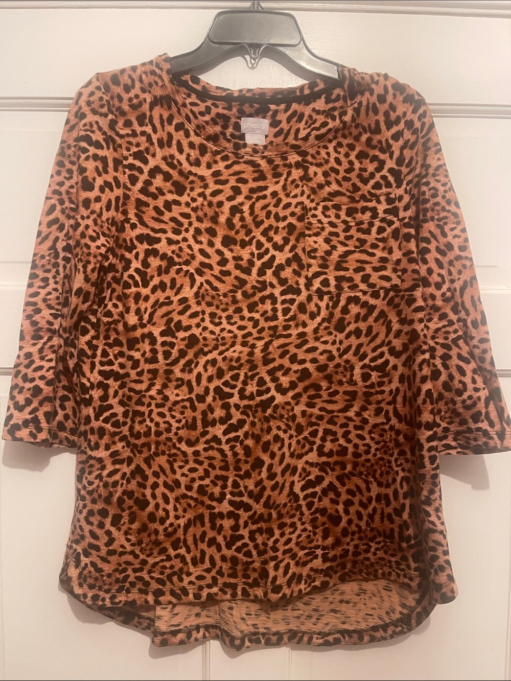 Chico's Leopard Print Tee in Brown and Black